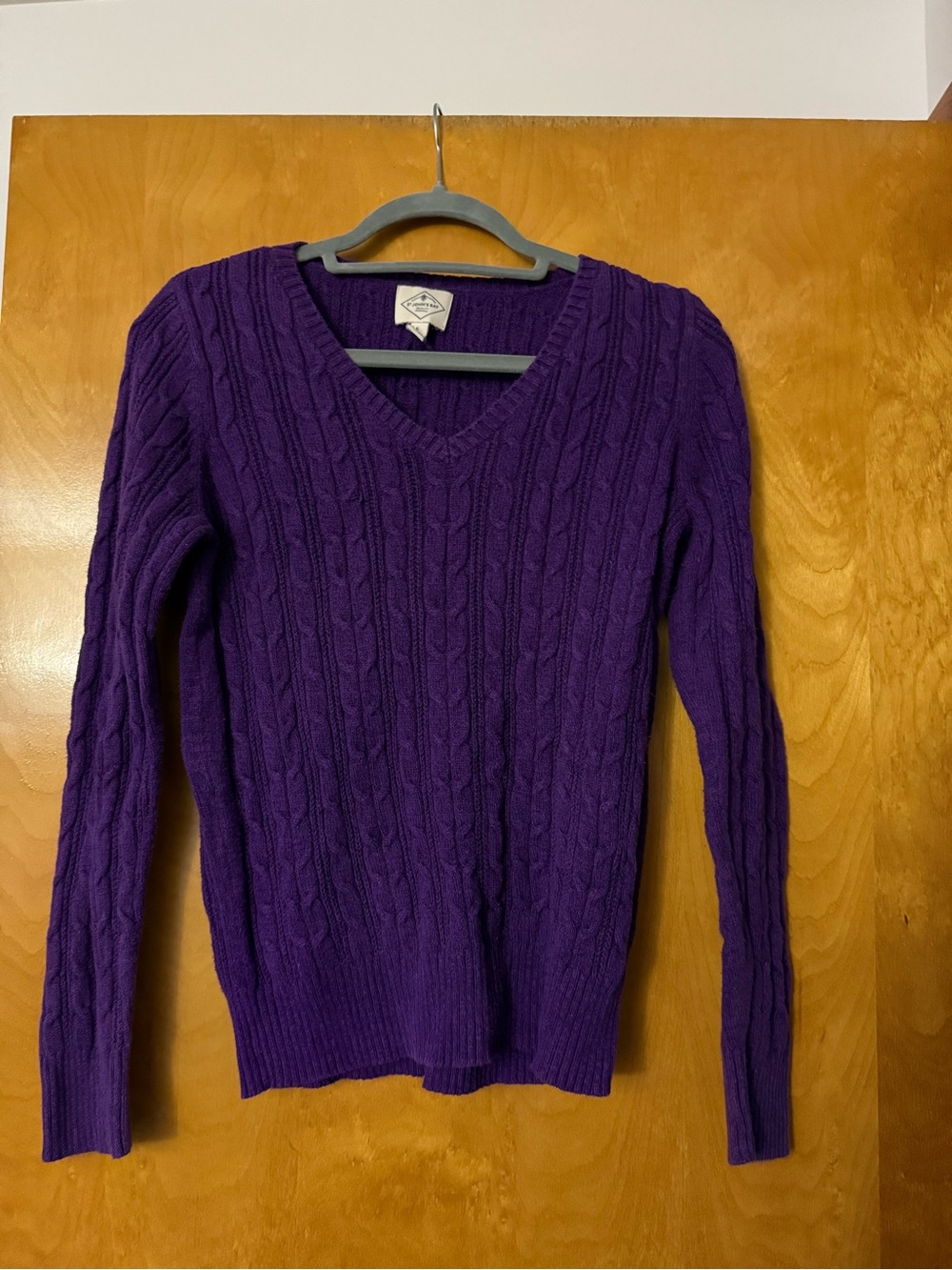 St John’s Bay Cable Knit V-Neck Sweater - Purple